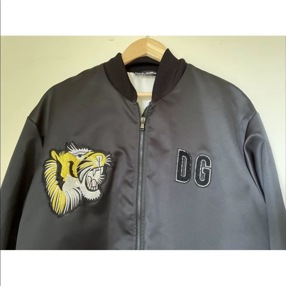 DOLCE & GABBANA Bomber Jacket Size 42 / 14 BNWT RRP $1,500 Tiger Black Lined - Picture 2 of 12